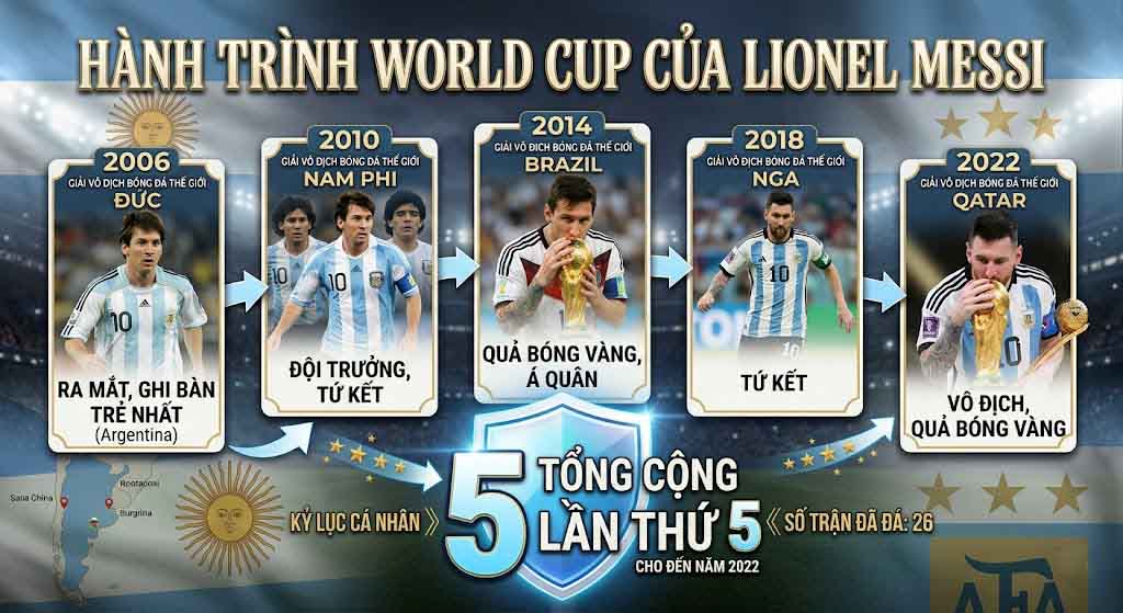 Messi Có Đá World Cup 2026 Không? Cập Nhật Mới Nhất 2 Messi đã có lần thứ mấy dự World Cup?
