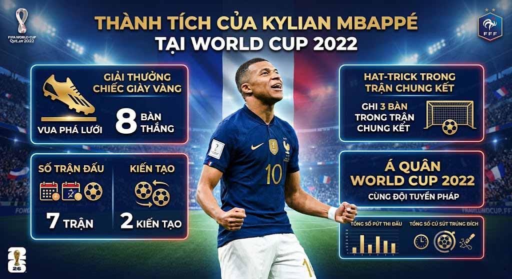 Mbappe Có World Cup Không? Thành Tích Và Kỷ Lục Mới Nhất 2 Thành tích của Mbappe tại World Cup 2022