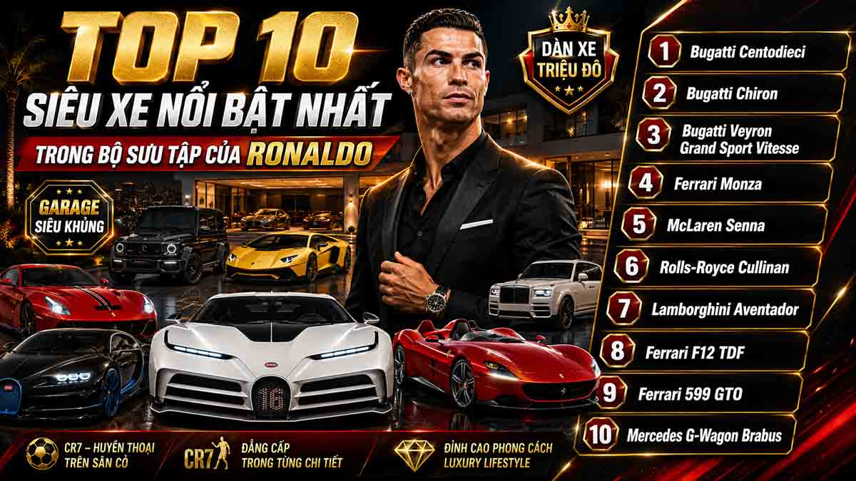 Bộ Sưu Tập Siêu Xe Của Ronaldo Có Gì Đặc Biệt? 2 Top 10 siêu xe nổi bật nhất trong bộ sưu tập của Ronaldo