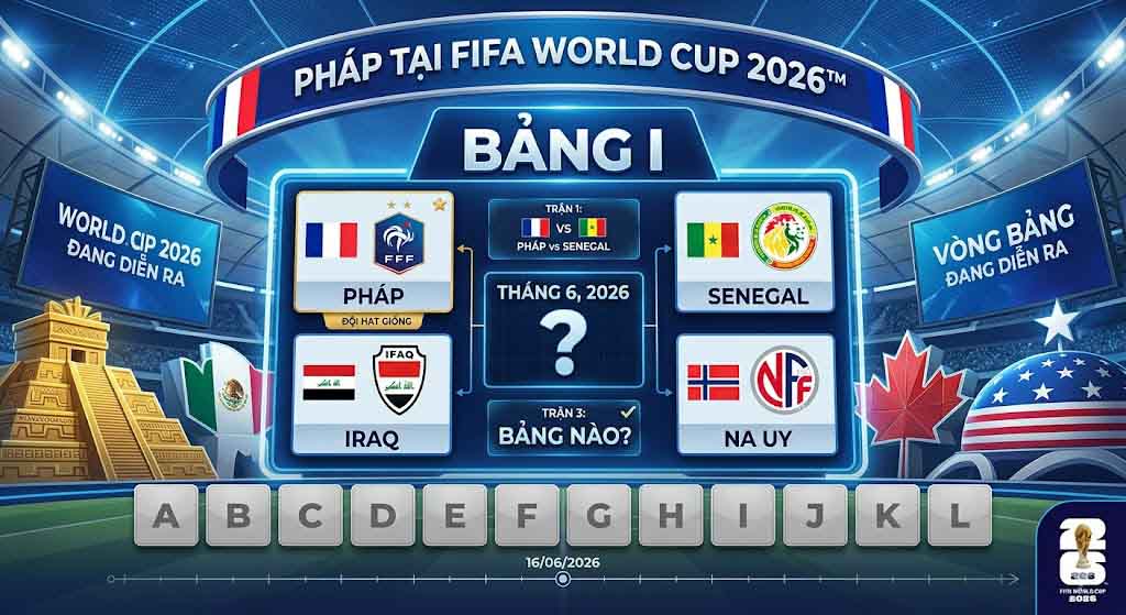 Lịch thi đấu Pháp World Cup 2026 và hành trình của Les Bleus 1 Tuyển Pháp nằm ở bảng nào tại World Cup 2026?