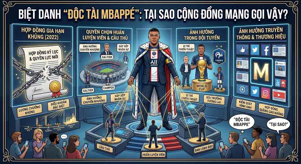 Độc tài Mbappe là gì? Nguồn gốc biệt danh gây tranh cãi 3 Vì sao cộng đồng mạng gọi Mbappe là "độc tài"?
